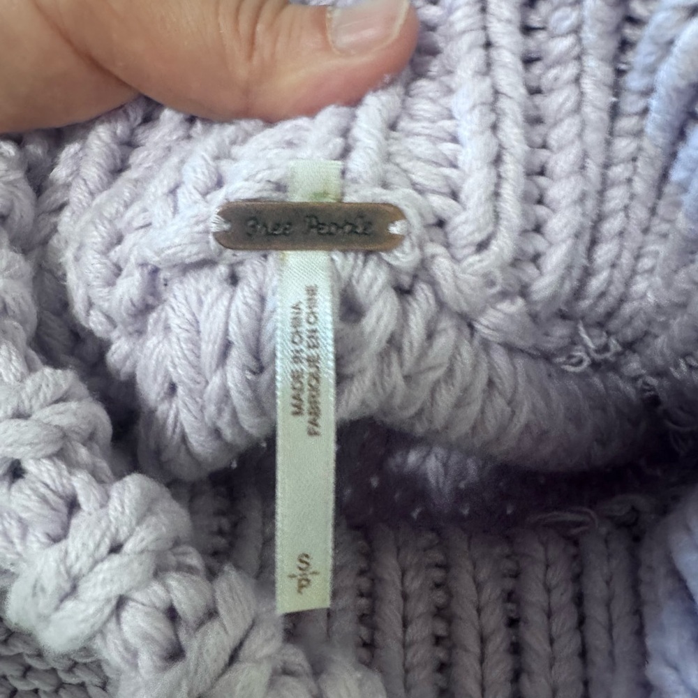 Free People Lavender Chunky Turtleneck Sweater - Picture 6 of 7